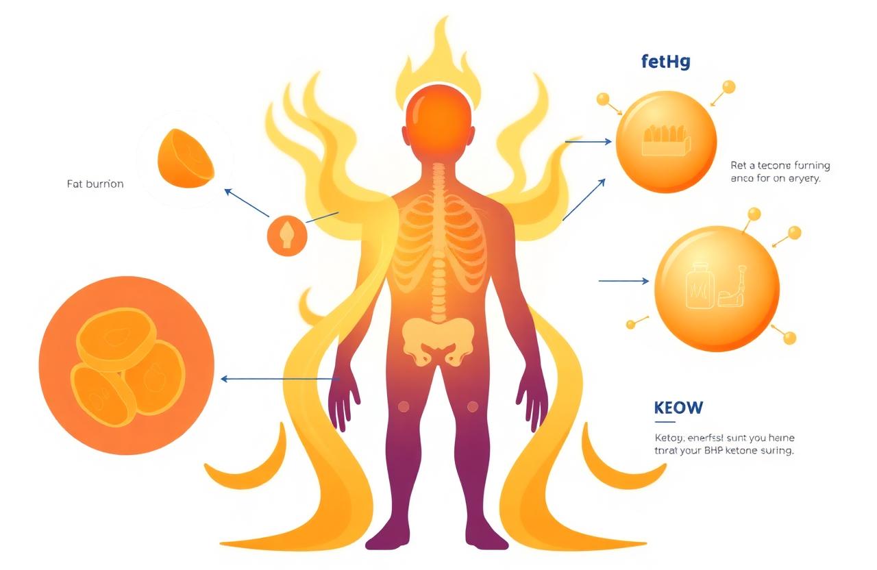 Infographic explaining ketosis and BHB ketones for fat burning